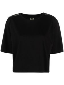 Ea7 Emporio Armani t-shirt crop à logo imprimé - Noir