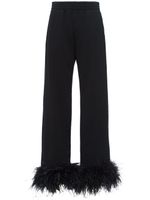 Prada pantalon de jogging bordé de plumes - Noir