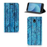 Samsung Galaxy J7 2017 | J7 Pro Book Wallet Case Wood Blue - thumbnail