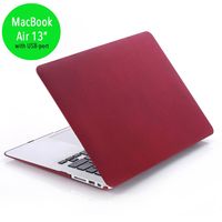 Lunso MacBook Air 13 inch (2010-2017) cover hoes - case - Sand bordeaux rood - thumbnail