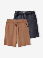 Set van 2 bermuda's met een stonewashed effect JONEN pecannoot