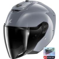SHARK RS Jet Carbon Dark Shadow, Jethelm of scooter helm, Zilver S05