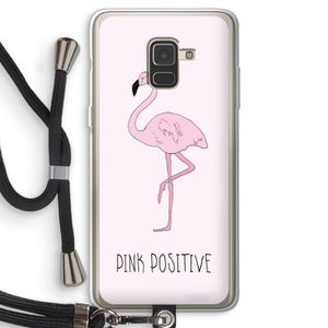 Pink positive: Samsung Galaxy A8 (2018) Transparant Hoesje met koord