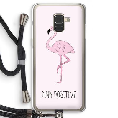 Pink positive: Samsung Galaxy A8 (2018) Transparant Hoesje met koord