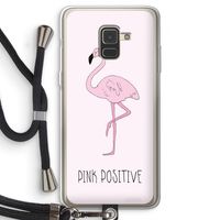 Pink positive: Samsung Galaxy A8 (2018) Transparant Hoesje met koord