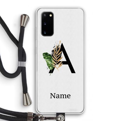 Charcoal Flora: Samsung Galaxy S20 Transparant Hoesje met koord