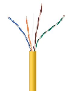 UTP Cat5E Lan-kabel (CCA) stug, 305 meter - Geel