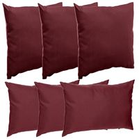 Bank/sier/tuin kussens voor binnen/buiten set 6x stuks bordeaux rood 40 x 40 cm en 30 x 50 cm