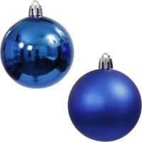 Othmar Decorations Kerstballen - 36x stuks - 6 cm - blauw - kunststof - mat/glans - onbreekbaar