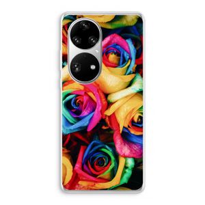 Neon bloemen: Huawei P50 Pro Transparant Hoesje