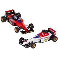Raceauto speelgoed set van 2x stuks Formule 1 wagens 10 cm