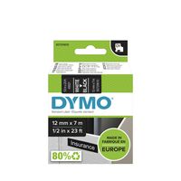 DYMO D1 -Standard Labels - White on Black - 12mm x 7m - thumbnail