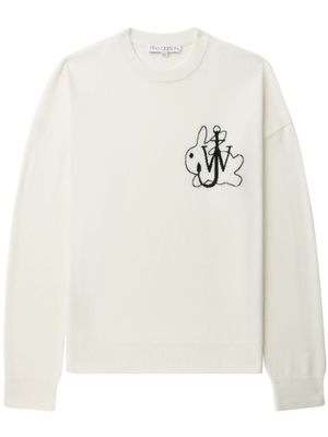 JW Anderson pull à logo intarsia - Blanc