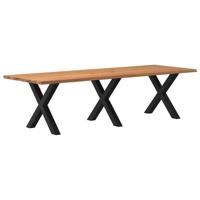 Eettafel rechthoekig 280x100x74 cm massief eikenhout lichtbruin