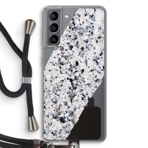 Gespikkelde marmer: Samsung Galaxy S21 Transparant Hoesje met koord