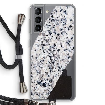 Gespikkelde marmer: Samsung Galaxy S21 Transparant Hoesje met koord