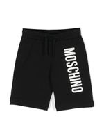 Moschino Kids short de sport à logo imprimé - Noir - thumbnail