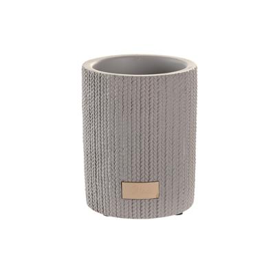 Glas DKD Home Decor Grijs Cement 8 x 8 x 10 cm