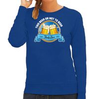 Bellatio Decorations Apres ski sweater dames - two beer or not to beer - blauw - wintersport - bier 2XL  - - thumbnail