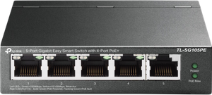 TP-LINK TL-SG105PE netwerk-switch Unmanaged L2 Gigabit Ethernet (10/100/1000) Zwart Power over Ethernet (PoE)