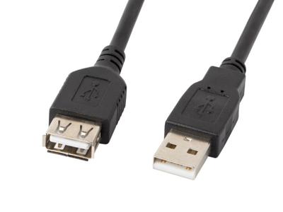LANBERG VERLENGER USB 2.0 AM-AF 1.8M (ZWART) CA-USBE-10CC-0018-BK