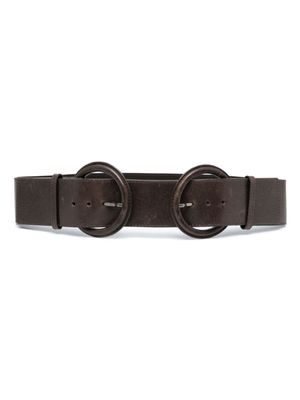 Gianfranco Ferré Pre-Owned ceinture en cuir à double boucle (années 2000) - Marron