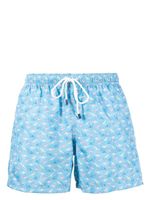 Fedeli short de bain à imprimé graphique - Bleu