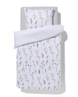 HEMA Dekbedovertrek 140x200/220cm zacht katoen veldbloemen wit (wit)