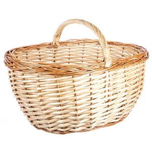 CM Picknickmand met hengsel - naturel - riet - 45 x 33 x 21 cm - rieten mand