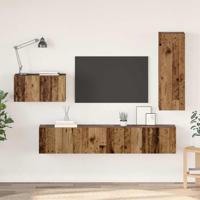 Tv-meubelset 4 pcs Oud hout 30.5 x 30 x 90 cm Bewerkt hout