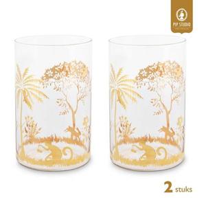 Pip Studio Longdrinkglazen - Set van 2 - Goud - La Majorelle - 360ml