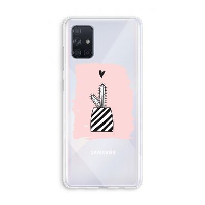 Zwart-wit cactus: Galaxy A71 Transparant Hoesje
