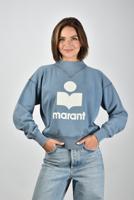Marant Etoile trui Moby SW0003FA-C3M07E slate blue/ecru