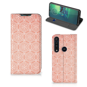 Motorola G8 Plus Hoesje met Magneet Pattern Orange