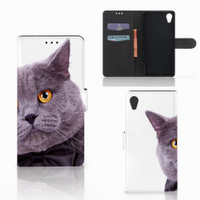 Sony Xperia XA1 Plus Telefoonhoesje met Pasjes Kat - thumbnail