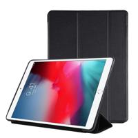iPad Air 2019 PU Plastic geval opvouwbaar vervorming links onderaan en rechts Flip lederen draagtas met drie vouwen beugel & Smart Sleep(Black)
