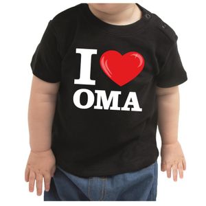 I love oma cadeau t-shirt zwart baby jongen/meisje