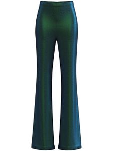 Margherita MACCAPANI pantalon métallisé à coupe évasée - Vert