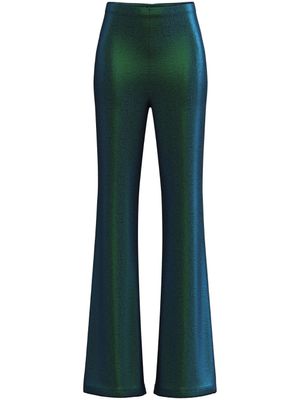 Maccapani pantalon métallisé à coupe évasée - Vert