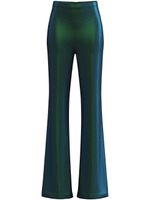 Margherita MACCAPANI pantalon métallisé à coupe évasée - Vert