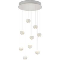 LED Hanglamp - Musterring Cannon - 9 Lichtpunten van 5 Watt - Rond - Dimbaar - Aanpasbare Lichtkleur - Geheugenfunctie - Nachtlamp - Up-and-down Verlichting - Mat Wit - Metaal