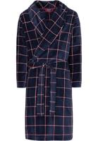 Blauwe herenbadjas ruitmotief - Pastunette - fleece-M -50