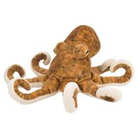 Wild Republic pluche dier knuffel Octopus/inktvis - 30 cm - bruin - zeedieren - thumbnail