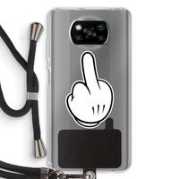 Middle finger white: Xiaomi Poco X3 Pro Transparant Hoesje met koord