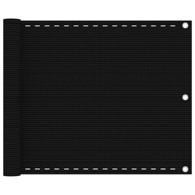 VidaXL Balkonscherm 75x500 cm hdpe zwart