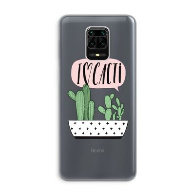 I love cacti: Xiaomi Redmi Note 9 Pro Transparant Hoesje