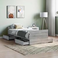 Bedframe met hoofd- en voeteneinde grijs sonoma 75x190 cm