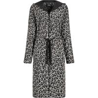 Cawö Cawö Home Dames Badjas met Capuchon en Ritssluiting 851 basalt XL