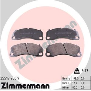 Remblokkenset, schijfrem ZIMMERMANN, u.a. fÃ¼r Porsche