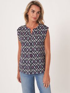 Zijden top met ikat print